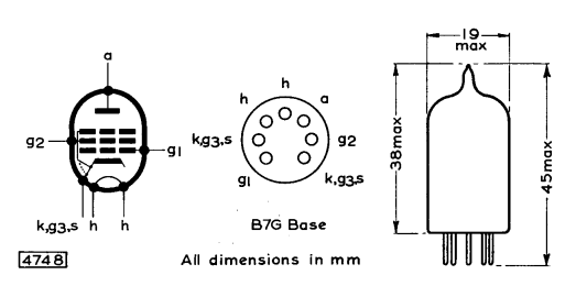 Радиолампа EF95 характеристики